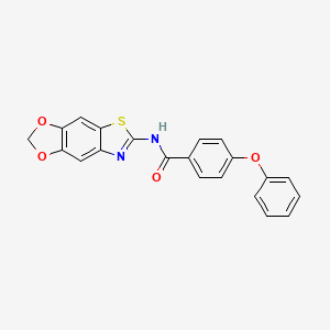 molecular formula C21H14N2O4S B2704187 N-{4,6-dioxa-10-thia-12-azatricyclo[7.3.0.0^{3,7}]dodeca-1(9),2,7,11-tetraen-11-yl}-4-phenoxybenzamide CAS No. 892850-23-6