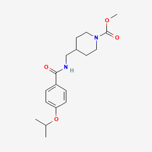 molecular formula C18H26N2O4 B2704201 Methyl 4-((4-isopropoxybenzamido)methyl)piperidine-1-carboxylate CAS No. 1235116-62-7