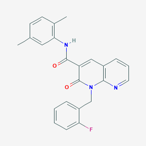 molecular formula C24H20FN3O2 B2704220 N-(2,5-dimethylphenyl)-1-[(2-fluorophenyl)methyl]-2-oxo-1,2-dihydro-1,8-naphthyridine-3-carboxamide CAS No. 1005296-27-4