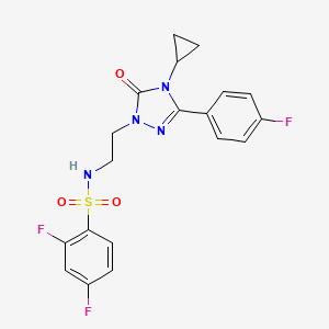 molecular formula C19H17F3N4O3S B2704231 N-{2-[4-cyclopropyl-3-(4-fluorophenyl)-5-oxo-4,5-dihydro-1H-1,2,4-triazol-1-yl]ethyl}-2,4-difluorobenzene-1-sulfonamide CAS No. 2320727-03-3