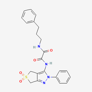 molecular formula C22H22N4O4S B2704246 N-{5,5-dioxo-2-phenyl-2H,4H,6H-5lambda6-thieno[3,4-c]pyrazol-3-yl}-N'-(3-phenylpropyl)ethanediamide CAS No. 899989-16-3