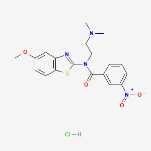 molecular formula C19H21ClN4O4S B2704247 N-(2-(dimethylamino)ethyl)-N-(5-methoxybenzo[d]thiazol-2-yl)-3-nitrobenzamide hydrochloride CAS No. 1216570-26-1