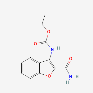 molecular formula C12H12N2O4 B2704258 ethyl N-(2-carbamoyl-1-benzofuran-3-yl)carbamate CAS No. 886950-29-4