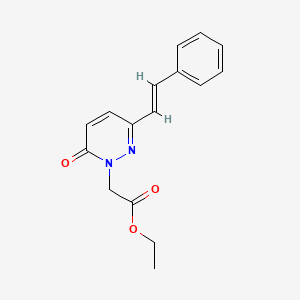 molecular formula C16H16N2O3 B2704270 Ethyl 2-(6-oxo-3-styryl-1(6H)-pyridazinyl)acetate CAS No. 1164485-91-9