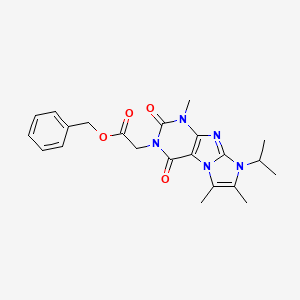 molecular formula C22H25N5O4 B2704301 benzyl 2-[1,6,7-trimethyl-2,4-dioxo-8-(propan-2-yl)-1H,2H,3H,4H,8H-imidazo[1,2-g]purin-3-yl]acetate CAS No. 878734-89-5