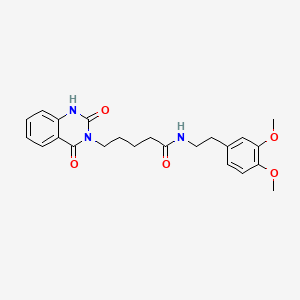 molecular formula C23H27N3O5 B2704313 N-[2-(3,4-dimethoxyphenyl)ethyl]-5-(2,4-dioxo-1,2,3,4-tetrahydroquinazolin-3-yl)pentanamide CAS No. 896354-76-0