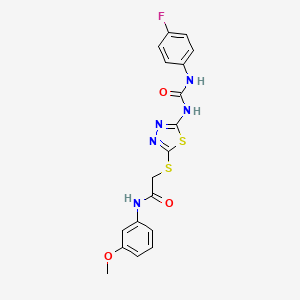 2-((5-(3-(4-fluorophenyl)ureido)-1,3,4-thiadiazol-2-yl)thio)-N-(3-methoxyphenyl)acetamide