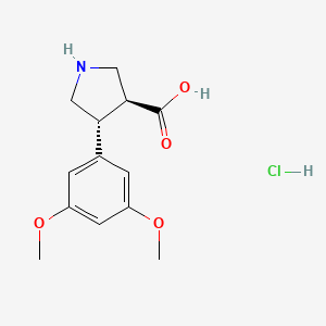 (3S,4R)-4-(3,5-Dimethoxyphenyl)pyrrolidine-3-carboxylic acid;hydrochloride