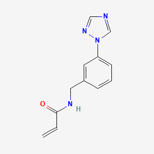 molecular formula C12H12N4O B2704326 N-{[3-(1H-1,2,4-triazol-1-yl)phenyl]methyl}prop-2-enamide CAS No. 2094256-80-9