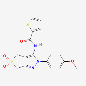 N-[2-(4-methoxyphenyl)-5,5-dioxo-4,6-dihydrothieno[3,4-c]pyrazol-3-yl]thiophene-2-carboxamide