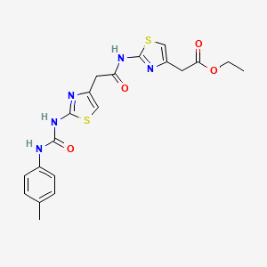 Ethyl 2-(2-(2-(2-(3-(p-tolyl)ureido)thiazol-4-yl)acetamido)thiazol-4-yl)acetate