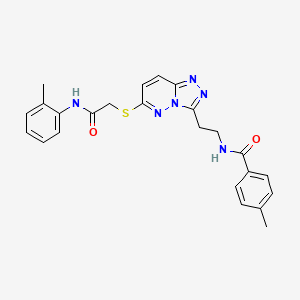 4-methyl-N-(2-(6-((2-oxo-2-(o-tolylamino)ethyl)thio)-[1,2,4]triazolo[4,3-b]pyridazin-3-yl)ethyl)benzamide