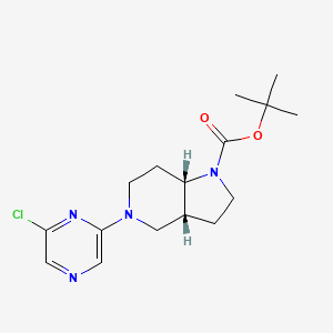 molecular formula C16H23ClN4O2 B2704364 Tert-butyl (3aR,7aS)-5-(6-chloropyrazin-2-yl)-3,3a,4,6,7,7a-hexahydro-2H-pyrrolo[3,2-c]pyridine-1-carboxylate CAS No. 2377004-54-9