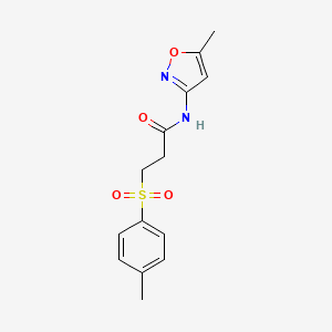 molecular formula C14H16N2O4S B2704370 N-(5-methylisoxazol-3-yl)-3-tosylpropanamide CAS No. 895451-36-2