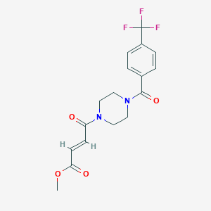 molecular formula C17H17F3N2O4 B2704382 Methyl (E)-4-oxo-4-[4-[4-(trifluoromethyl)benzoyl]piperazin-1-yl]but-2-enoate CAS No. 2411329-40-1