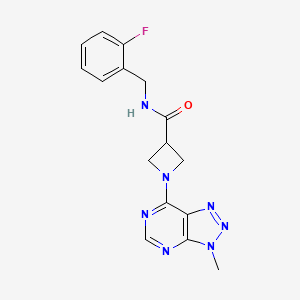 molecular formula C16H16FN7O B2704386 N-(2-fluorobenzyl)-1-(3-methyl-3H-[1,2,3]triazolo[4,5-d]pyrimidin-7-yl)azetidine-3-carboxamide CAS No. 1448033-51-9
