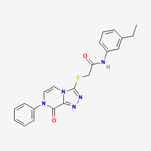 molecular formula C21H19N5O2S B2704400 N-(3-ethylphenyl)-2-({8-oxo-7-phenyl-7H,8H-[1,2,4]triazolo[4,3-a]pyrazin-3-yl}sulfanyl)acetamide CAS No. 1242994-49-5