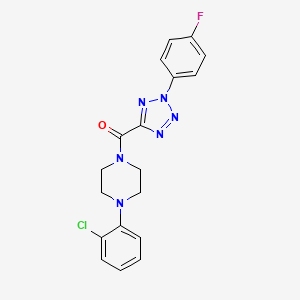 molecular formula C18H16ClFN6O B2704403 (4-(2-chlorophenyl)piperazin-1-yl)(2-(4-fluorophenyl)-2H-tetrazol-5-yl)methanone CAS No. 1396685-81-6