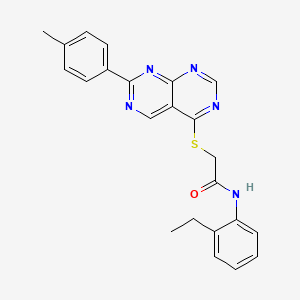 molecular formula C23H21N5OS B2704409 N-(2-ethylphenyl)-2-((7-(p-tolyl)pyrimido[4,5-d]pyrimidin-4-yl)thio)acetamide CAS No. 1286711-46-3