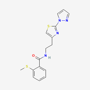 N-(2-(2-(1H-pyrazol-1-yl)thiazol-4-yl)ethyl)-2-(methylthio)benzamide