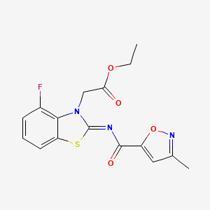 (E)-ethyl 2-(4-fluoro-2-((3-methylisoxazole-5-carbonyl)imino)benzo[d]thiazol-3(2H)-yl)acetate