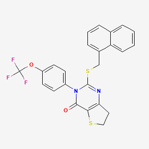 2-((naphthalen-1-ylmethyl)thio)-3-(4-(trifluoromethoxy)phenyl)-6,7-dihydrothieno[3,2-d]pyrimidin-4(3H)-one