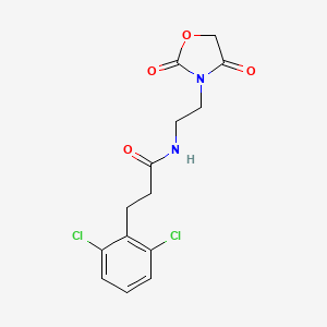 3-(2,6-dichlorophenyl)-N-(2-(2,4-dioxooxazolidin-3-yl)ethyl)propanamide