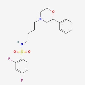 2,4-difluoro-N-(4-(2-phenylmorpholino)butyl)benzenesulfonamide
