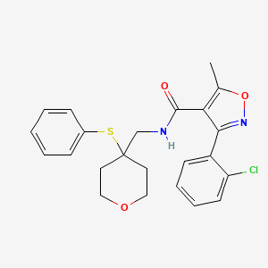 3-(2-chlorophenyl)-5-methyl-N-((4-(phenylthio)tetrahydro-2H-pyran-4-yl)methyl)isoxazole-4-carboxamide