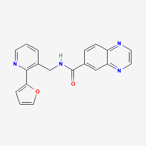 N-((2-(furan-2-yl)pyridin-3-yl)methyl)quinoxaline-6-carboxamide