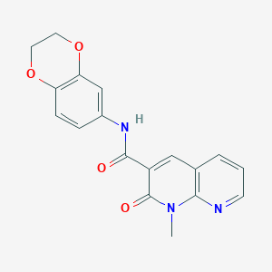 molecular formula C18H15N3O4 B2704444 N-(2,3-dihydro-1,4-benzodioxin-6-yl)-1-methyl-2-oxo-1,2-dihydro-1,8-naphthyridine-3-carboxamide CAS No. 899951-49-6