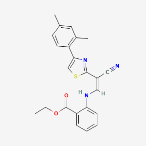 (Z)-ethyl 2-((2-cyano-2-(4-(2,4-dimethylphenyl)thiazol-2-yl)vinyl)amino)benzoate