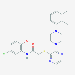 molecular formula C25H28ClN5O2S B2704494 N-(5-chloro-2-methoxyphenyl)-2-({3-[4-(2,3-dimethylphenyl)piperazin-1-yl]pyrazin-2-yl}sulfanyl)acetamide CAS No. 1030087-46-7