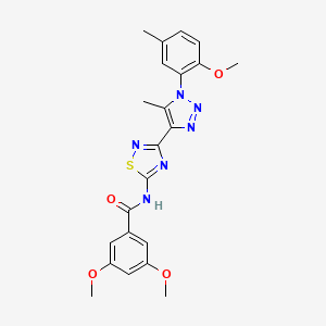 3,5-dimethoxy-N-{3-[1-(2-methoxy-5-methylphenyl)-5-methyl-1H-1,2,3-triazol-4-yl]-1,2,4-thiadiazol-5-yl}benzamide