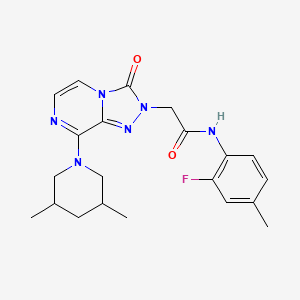 molecular formula C21H25FN6O2 B2704499 2-(8-(3,5-dimethylpiperidin-1-yl)-3-oxo-[1,2,4]triazolo[4,3-a]pyrazin-2(3H)-yl)-N-(2-fluoro-4-methylphenyl)acetamide CAS No. 1251614-85-3