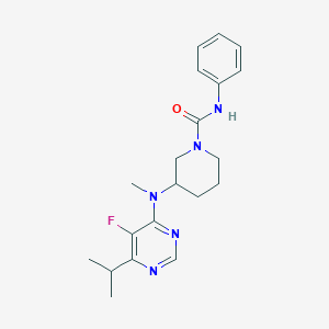 molecular formula C20H26FN5O B2704501 3-[(5-Fluoro-6-propan-2-ylpyrimidin-4-yl)-methylamino]-N-phenylpiperidine-1-carboxamide CAS No. 2415571-01-4