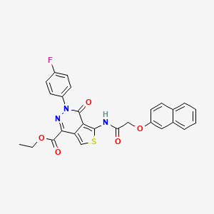 molecular formula C27H20FN3O5S B2704502 Ethyl 3-(4-fluorophenyl)-5-(2-(naphthalen-2-yloxy)acetamido)-4-oxo-3,4-dihydrothieno[3,4-d]pyridazine-1-carboxylate CAS No. 851949-69-4