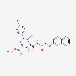 Ethyl 3-(4-fluorophenyl)-5-(2-(naphthalen-2-yloxy)acetamido)-4-oxo-3,4-dihydrothieno[3,4-d]pyridazine-1-carboxylate
