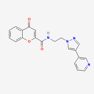 4-oxo-N-{2-[4-(pyridin-3-yl)-1H-pyrazol-1-yl]ethyl}-4H-chromene-2-carboxamide