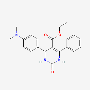 molecular formula C21H23N3O3 B2704538 Ethyl 4-(4-(dimethylamino)phenyl)-2-oxo-6-phenyl-1,2,3,4-tetrahydropyrimidine-5-carboxylate CAS No. 331839-71-5