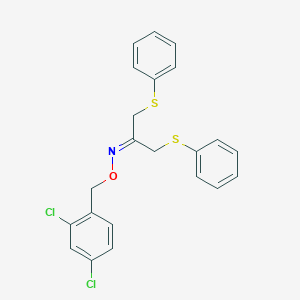 molecular formula C22H19Cl2NOS2 B2704540 N-[(2,4-dichlorophenyl)methoxy]-1,3-bis(phenylsulfanyl)propan-2-imine CAS No. 400082-24-8