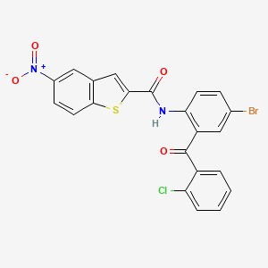 molecular formula C22H12BrClN2O4S B2704544 N-[4-bromo-2-(2-chlorobenzoyl)phenyl]-5-nitro-1-benzothiophene-2-carboxamide CAS No. 476319-61-6
