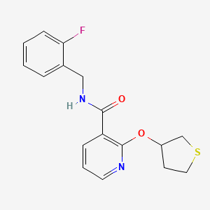 molecular formula C17H17FN2O2S B2704550 N-(2-fluorobenzyl)-2-((tetrahydrothiophen-3-yl)oxy)nicotinamide CAS No. 2034431-24-6