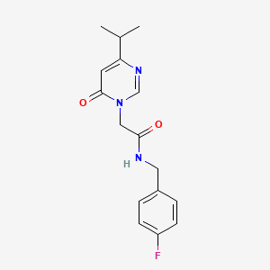 molecular formula C16H18FN3O2 B2704554 N-(4-fluorobenzyl)-2-(4-isopropyl-6-oxopyrimidin-1(6H)-yl)acetamide CAS No. 1211098-20-2