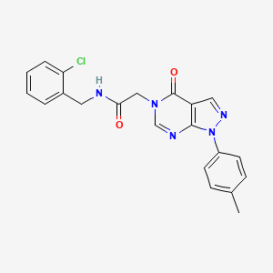 molecular formula C21H18ClN5O2 B2704555 N-[(2-chlorophenyl)methyl]-2-[1-(4-methylphenyl)-4-oxo-1H,4H,5H-pyrazolo[3,4-d]pyrimidin-5-yl]acetamide CAS No. 863446-82-6