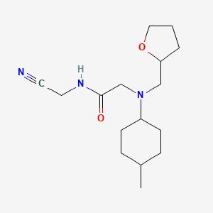 molecular formula C16H27N3O2 B2704568 N-(Cyanomethyl)-2-[(4-methylcyclohexyl)-(oxolan-2-ylmethyl)amino]acetamide CAS No. 1436185-16-8