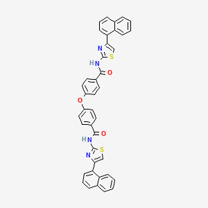 molecular formula C40H26N4O3S2 B2704588 N-[4-(naphthalen-1-yl)-1,3-thiazol-2-yl]-4-(4-{[4-(naphthalen-1-yl)-1,3-thiazol-2-yl]carbamoyl}phenoxy)benzamide CAS No. 476296-12-5