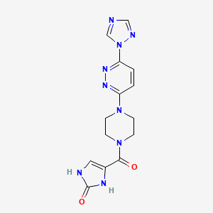 B2704621 4-(4-(6-(1H-1,2,4-triazol-1-yl)pyridazin-3-yl)piperazine-1-carbonyl)-1H-imidazol-2(3H)-one CAS No. 1797890-12-0