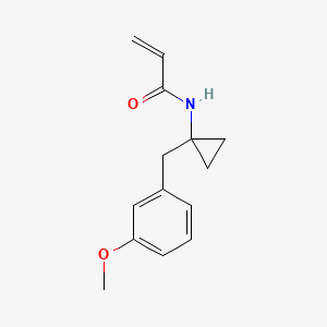 molecular formula C14H17NO2 B2704636 N-[1-[(3-Methoxyphenyl)methyl]cyclopropyl]prop-2-enamide CAS No. 2361655-95-8
