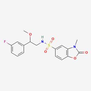 molecular formula C17H17FN2O5S B2704638 N-(2-(3-fluorophenyl)-2-methoxyethyl)-3-methyl-2-oxo-2,3-dihydrobenzo[d]oxazole-5-sulfonamide CAS No. 1797555-69-1